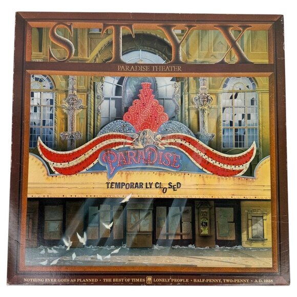 Styx Paradise Theatre Etched Vinyl LP Record Album A&M SP-3719 Original Press - Picture 4 of 8